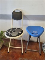 FOLDING STOOL AND FOLDING SPORTS THEMED CHAIR