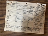 1959 activity schedule