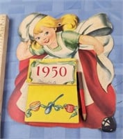 Vintage (Maidrite) 1950's full calendar die cut
