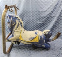 Vintage Fiberglass Park horse ride with hanging