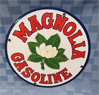 Magnolia Gasoline porcelain sign, 11.5" not old