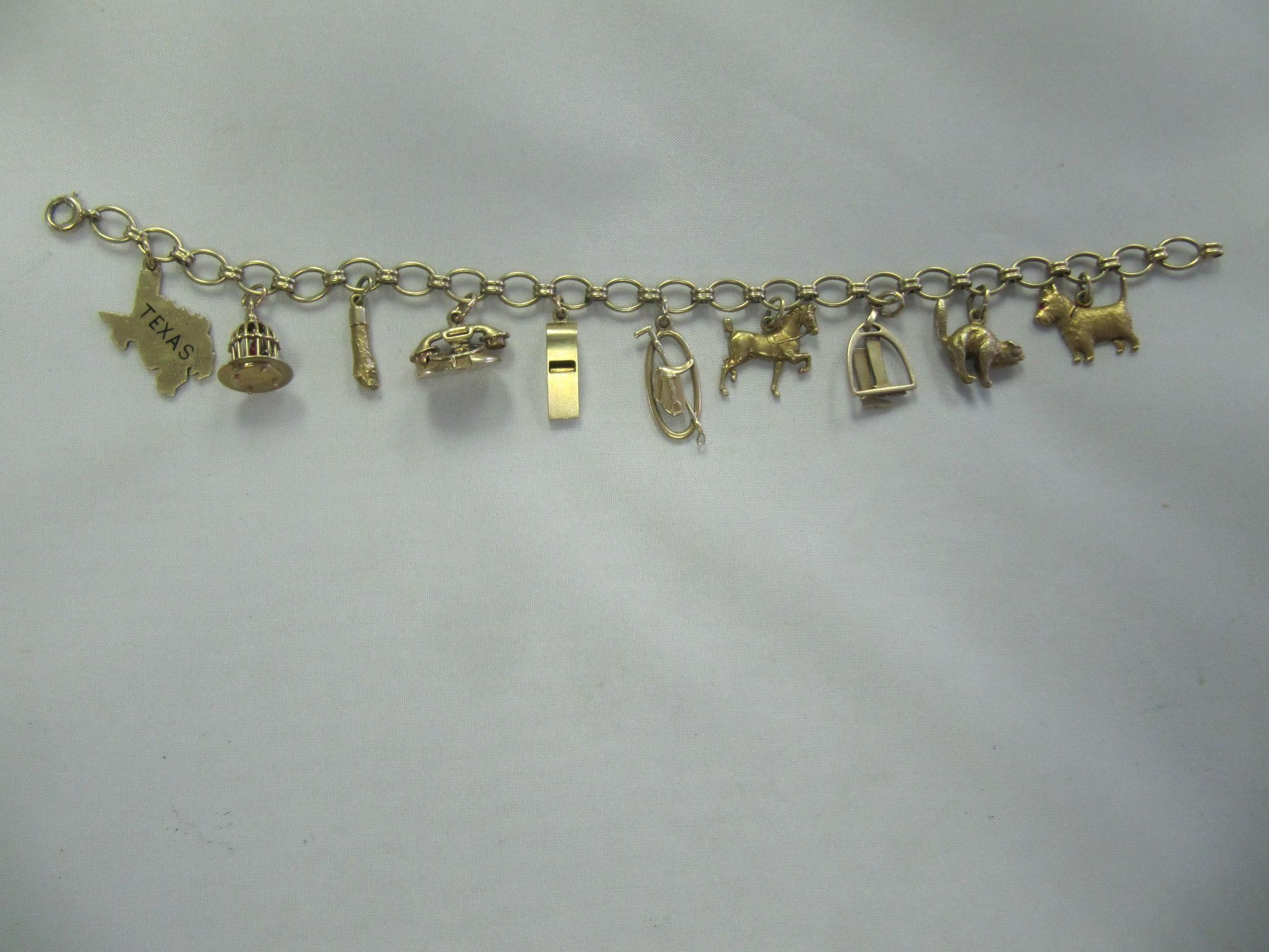 CHARM BRACELET MARKED "14W"