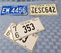 Set of 1960 Iowa license plates, others