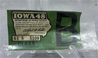 Iowa Department of Public safety class B tag