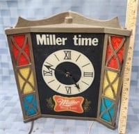Miller Time Beer Clock (cracked face)