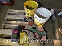 MISC. LOT W/ ALIGNMENT TOOL, 3 HYD. PUMPS (NEEDS