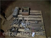 LARGE LOT OF SHAFTS, PULLERS, JD TOOLBOX,