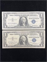 Lot of  2 1957 $1 Silver Certificates