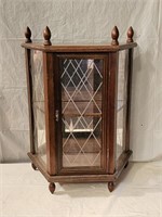 Mahogany Mirrored What Not Display Cabinet