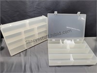 2 Plastic Divided Storage Boxes