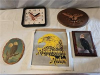 Federal and Bald Eagle Art and Clock
