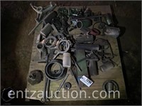 MISC LOT OF SHOPBUILT TOOLS, HAMMER WRENCHES AND