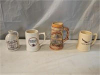 4 Advertising Tankards and Jug