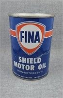 Fina 1 quart metal oil can