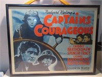 VINTAGE FRAMED CAPTAIN COURAGEOUS POSTER