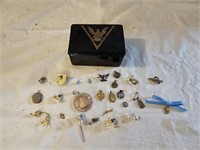 Black Amethyst Eagle Dresser Box, Pendants, Pins