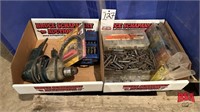 Electric Drill, bits, roll Pins, Fuses 2 Boxes
