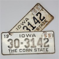 1955 matching Iowa license plates