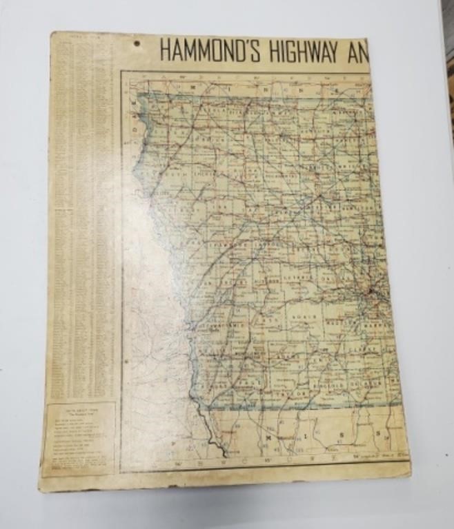 Half Vintage cardboard USA map