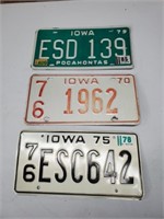 1970's Iowa License plates