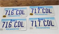 Pocahontas Iowa license plates