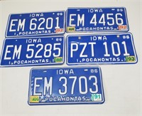 1970's Pocahontas Iowa license plates