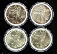 Coin 4 American Silver Eagles 1988, 90, 93 & 2000