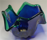 Large Murano Art Glass Dark Blue to Dark Green