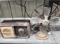 Vintage Westinghouse fan and radio, rough