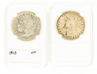 Coin 2 Morgan Silver Dollars 1883-O & 1903