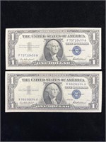 Lot of 2 1957 $1 Silver Certificates