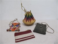BEADED, LEATHER & CROSSTITCHED BAGS