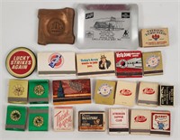 Vintage Matchbooks, Pin, and Ash Trays.