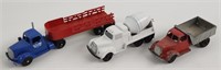Vintage Tootsietoy Cement Mixer, Dump Truck, and