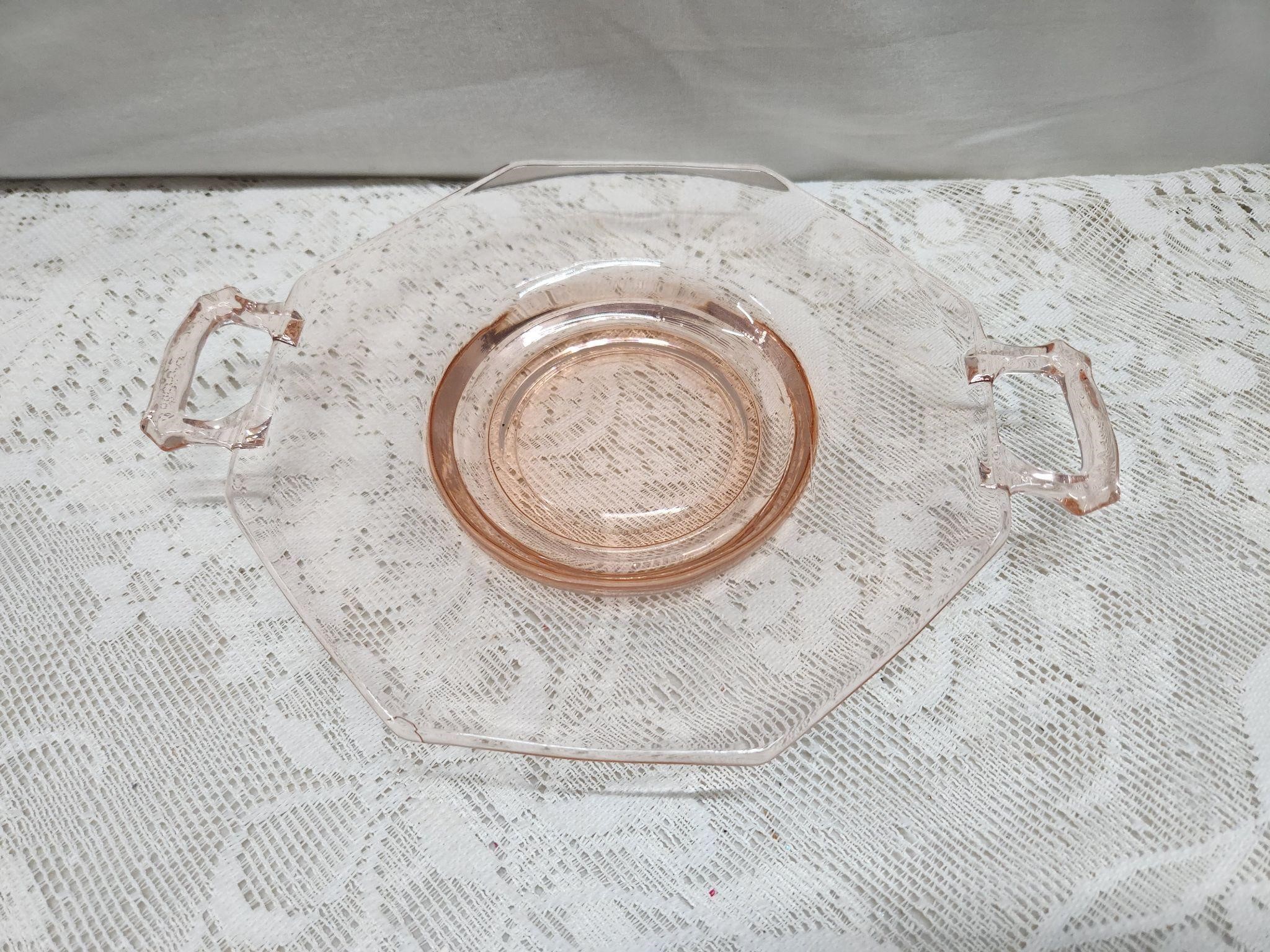 Pink Depression Glass Plate