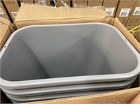 Case of 6 Storex wastebasket medium gray 00711U06C