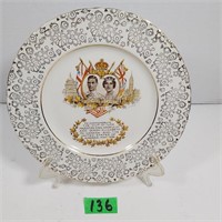 King George VI & Queen Elizabeth Plate 1939-9" W)