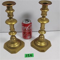 2 Brass candlesticks (10.5" high)