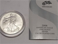 2008 AMERICAN SILVER EAGLE UNCIR