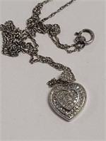 925 18IN NECKLACE HEART PENDANT