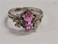 925 RING SIZE 5.75 PINK STONE