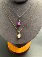 Two dainty necklaces 14k and 10k
