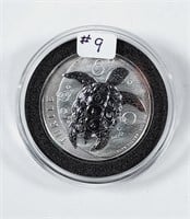 2015  $5 Niue  Turtle  2 oz .999 silver