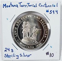 Montana Territory Centennial  24 g sterling silver