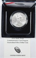 2016  Mark Twain Comm. Silver Dollar   Unc.