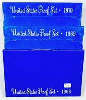 1968, 1969 & 1970  US. Mint Proof sets