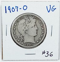 1907-O  Barber Half Dollar   VG
