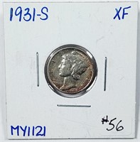 1931-S  Mercury Dime   XF