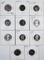 Group of 11  Jefferson Nickels