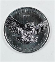 2015  $5 Canada  Horned Owl  .9999 silver